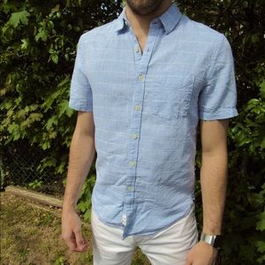 Grid Linen S/S Button Down